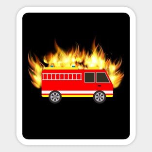 Fire Engine Flashing Blue Light Service Sticker